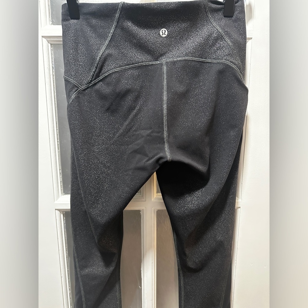 Lululemon Train Times 7/8 Pan: Luminosity Foil Print Black Silver / Black - Picture 11 of 11